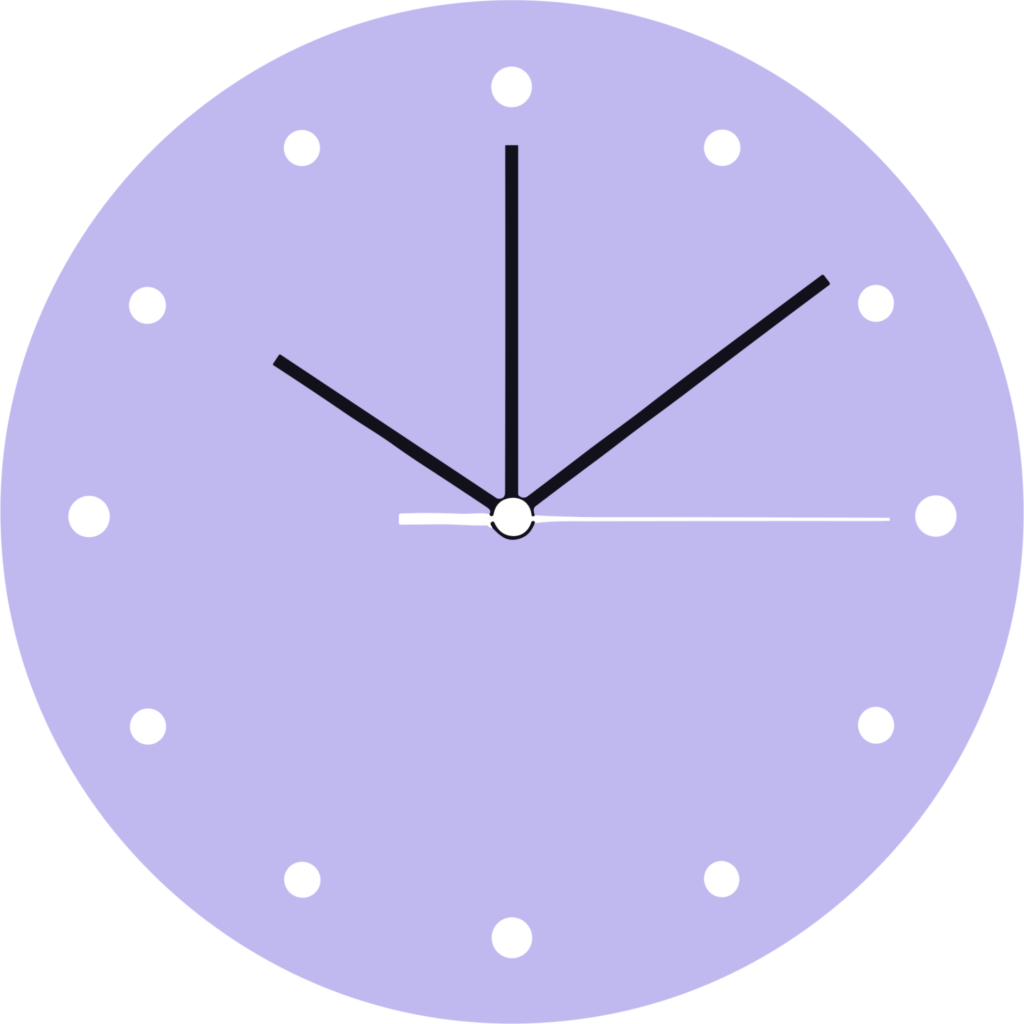 Clock showing morning time, ideal for planning a toddler-friendly Easter egg hunt