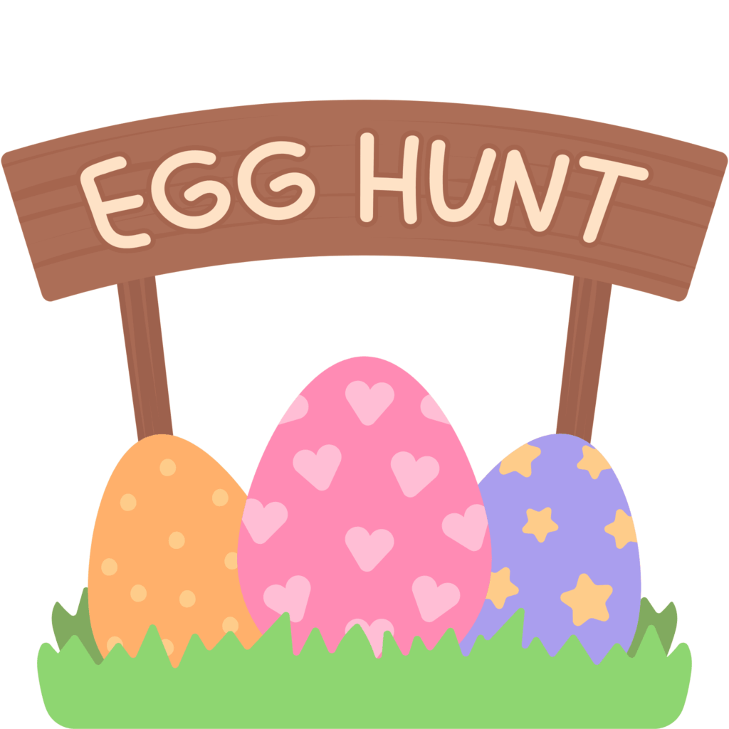 Illustration representing where you can organize an Easter egg hunt for toddlers
