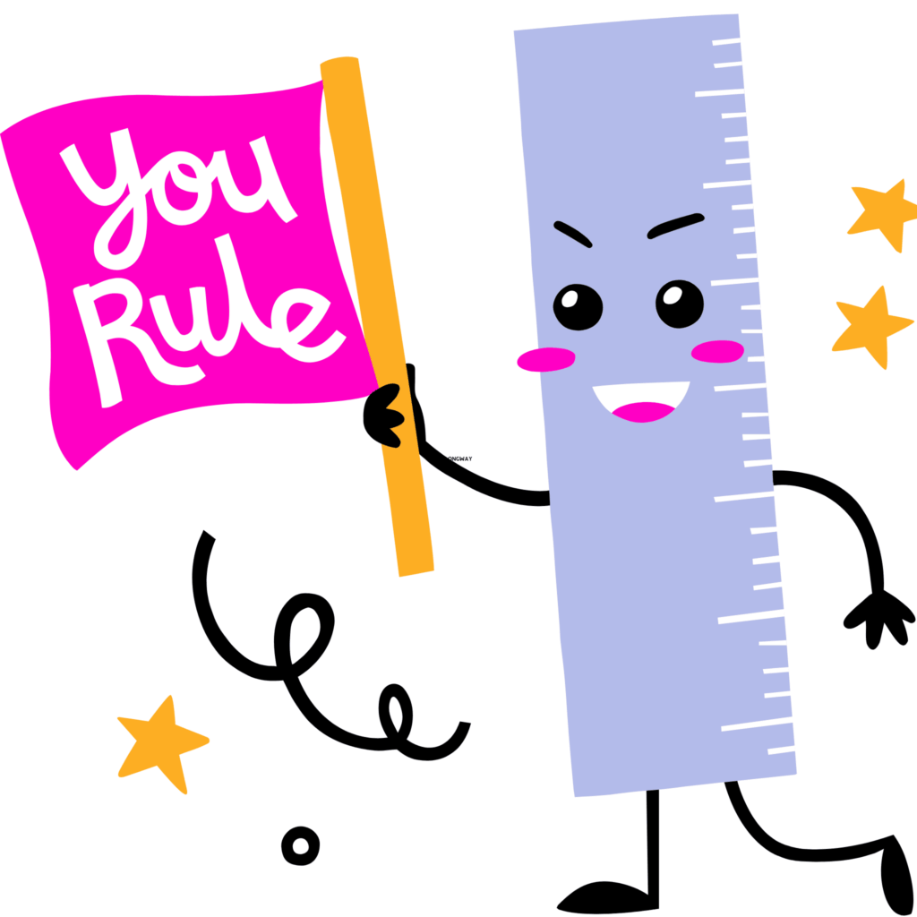 Illustration showing a ruler holding a flag, representing setting simple rules for a toddler Easter egg hunt