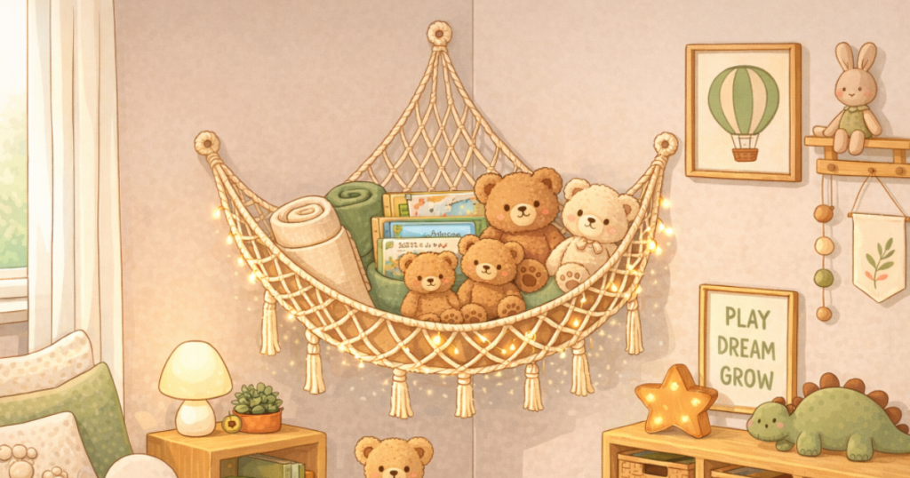 Find the best stuffed animal hammock ideas for walls and corners. Plus examples to help you picture how they can actually look in your space.