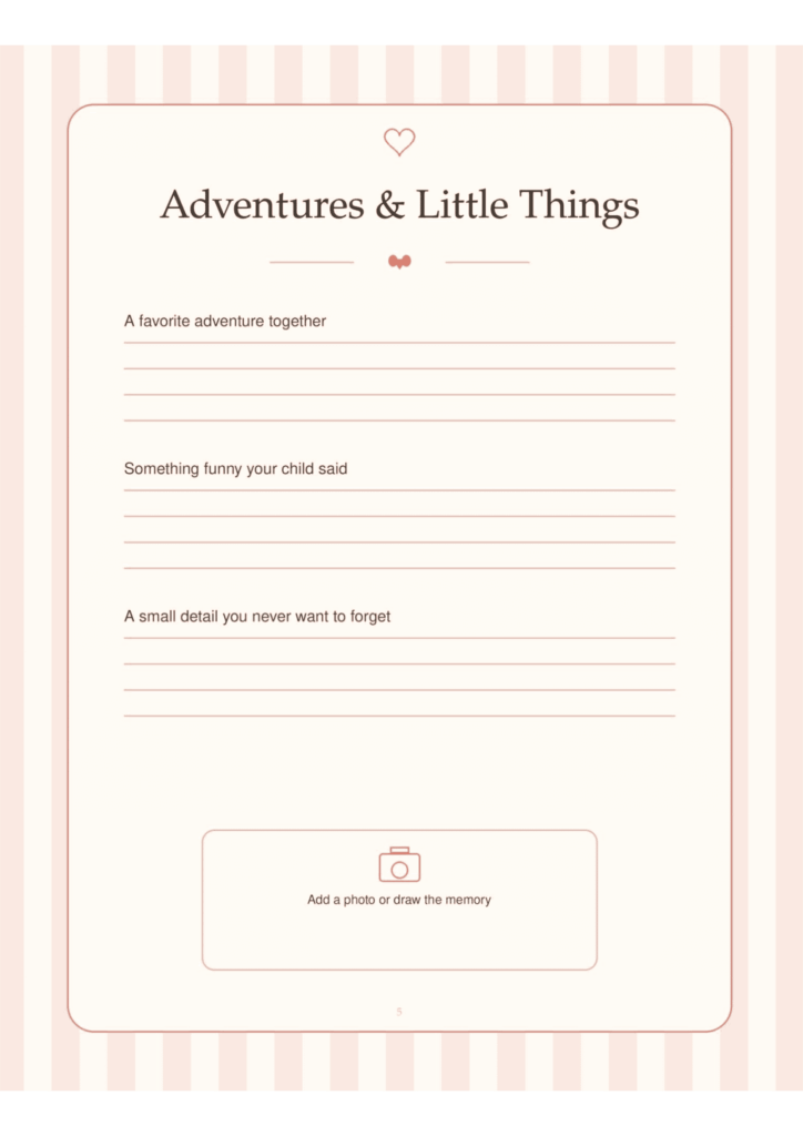 Plushie adventures and daily moments notes sheet