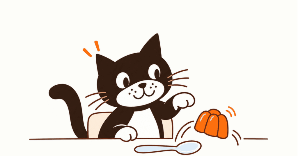 jelly is jumping into the spoon, illustration